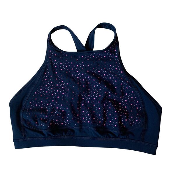 Lululemon Other - Lululemon Color Me Quick Black and Pink High Neck Sports Bra Size 8